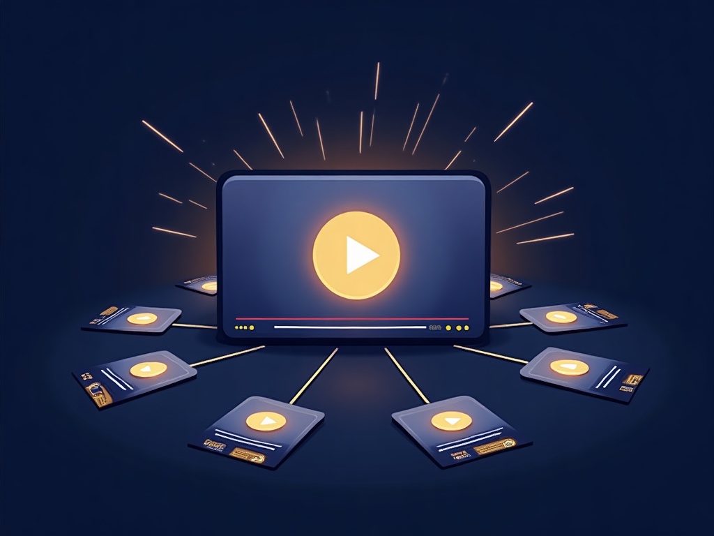 One creator video splitting into many brand-owned ad copies, tied to a gold key