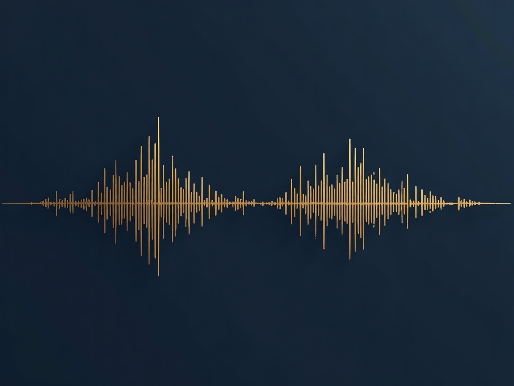 Two nearly identical gold sound waves linked by a warning arc, suggesting confusingly similar names