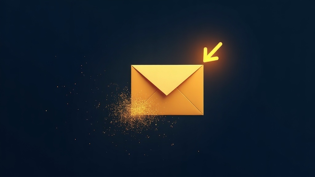 A gold takedown notice hovering over a synthetic face dissolving into particles