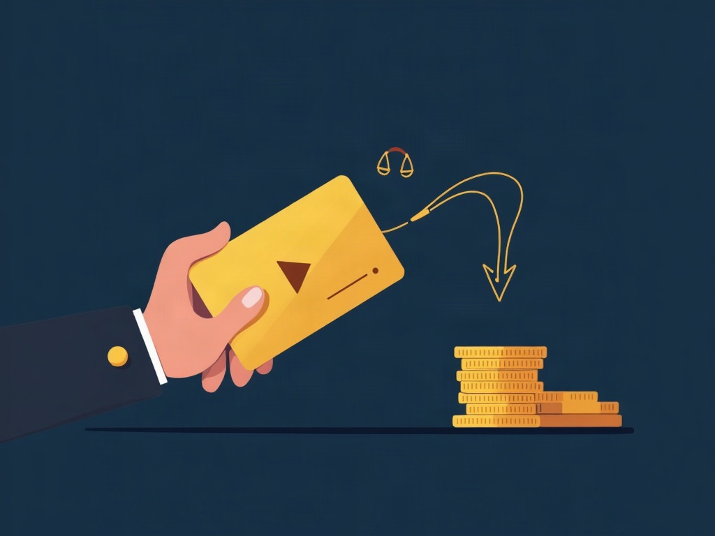A gold video card with a dispute loop arrow, a small fairness icon, and a hold symbol over stacked coins, representing a disputed claim with revenue held