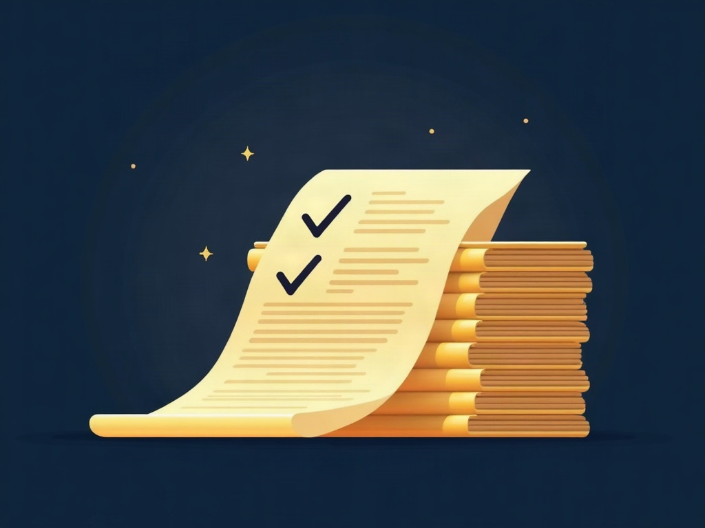 A gold numbered document with clearly separated sections on a navy background, symbolizing the parts of a cease-and-desist letter