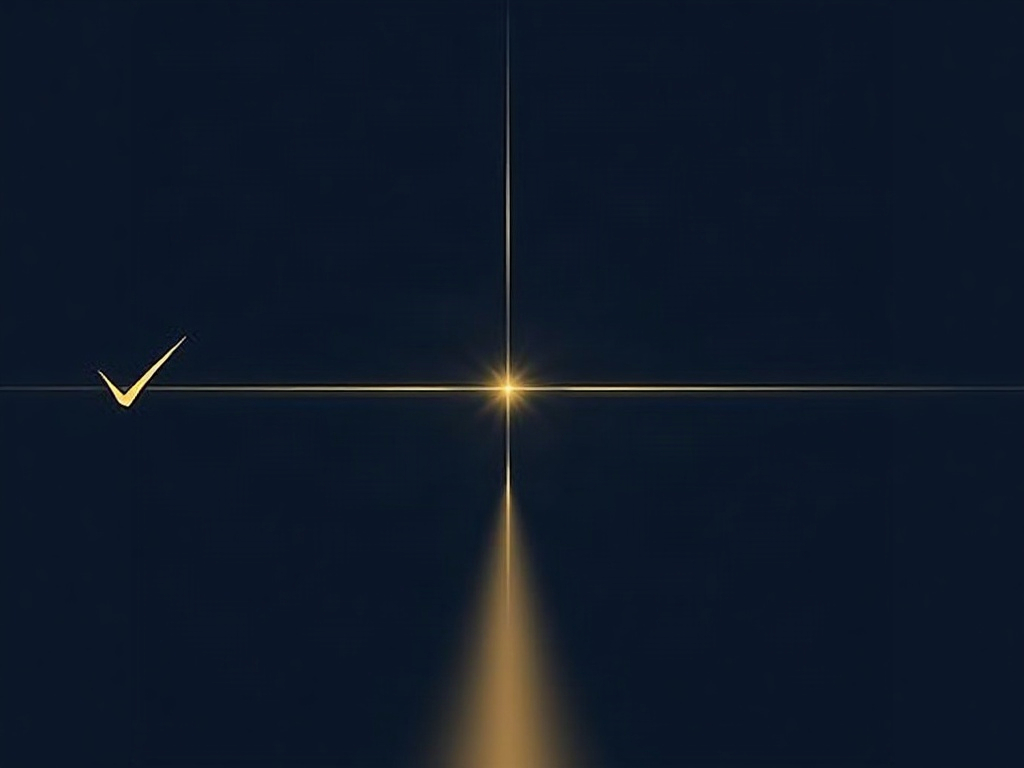 A gold line on navy separating a checkmark from a caution symbol, symbolizing the line between protected parody and risky satire