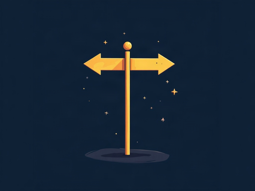 A gold signpost on navy pointing two directions, one simple and one more structured, symbolizing the decision of when to form an LLC