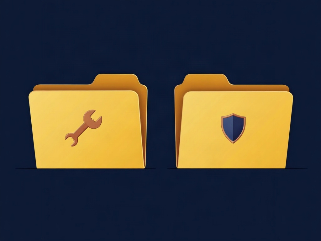 Two gold folders on navy, one marked with a wrench and one with a shield, showing two kinds of objections